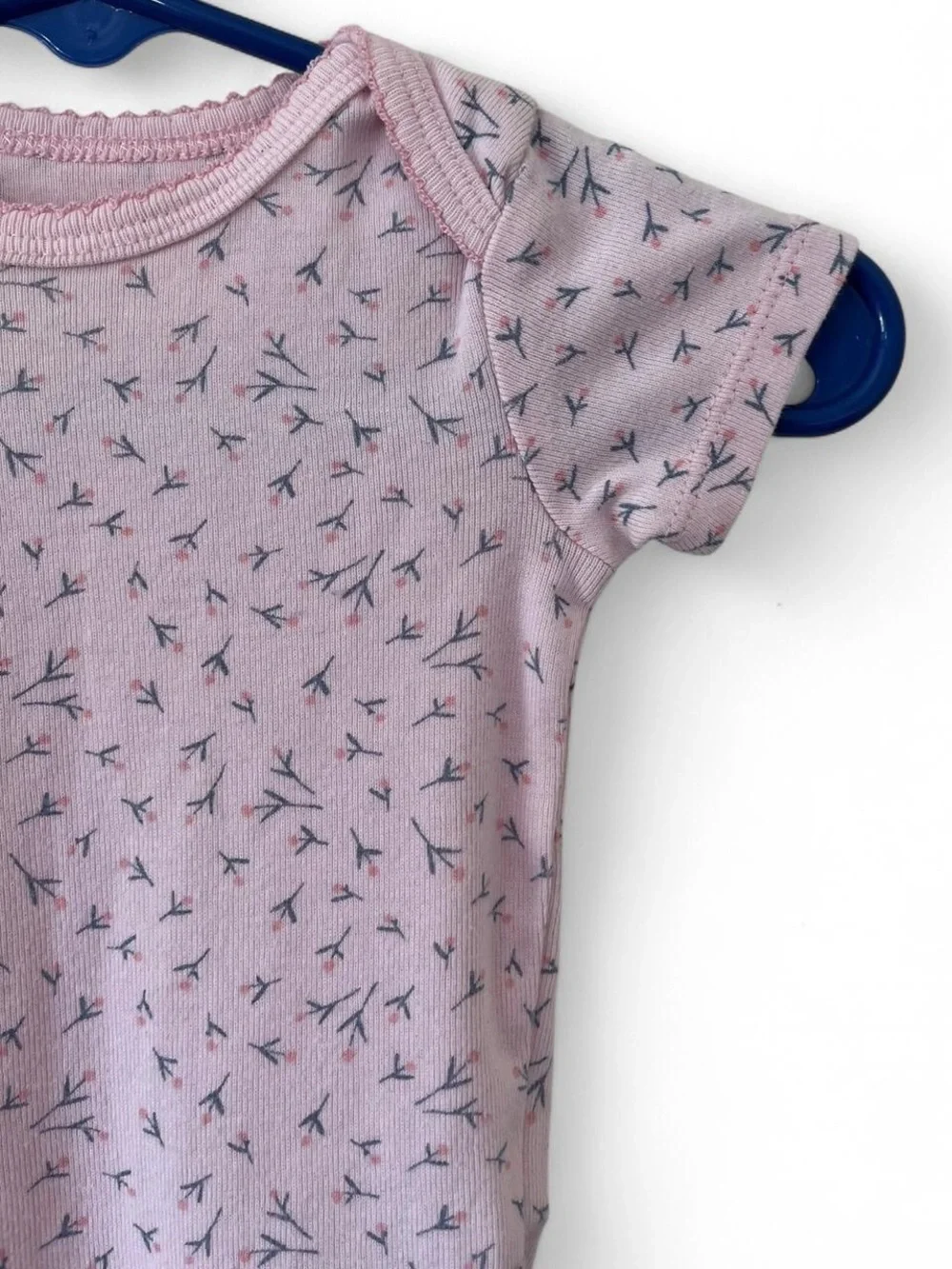 3M Girl 100% Cotton Short Sleeve One Piece Floral Cherry Blossom Onesie Bodysuit